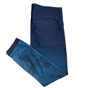 Under Armour Womens Size XS Navy Teal Ombre Athletic 3/4 Compression Leggings